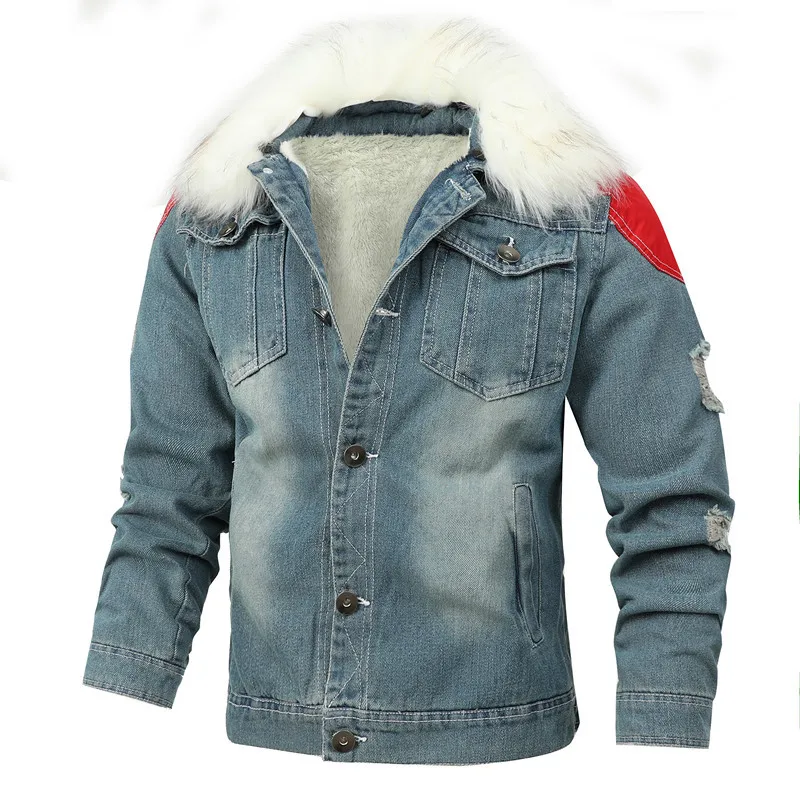

Men Winter Jean Jackets Outerwear Couple Warm Denim Coats New Men's Large Size Wool Liner Thicker Winter Denim Jackets Men MY210