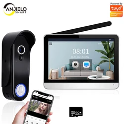 1080P Tuya 7 pollici Touch Screen Wireless WiFi videocitofono campanello con fotocamera e Monitor videocitofono rilevamento del movimento