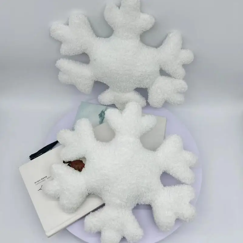 Oreiller décoratif flocon de neige pour canapé de Noël, oreillers en peluche, beurre, hiver