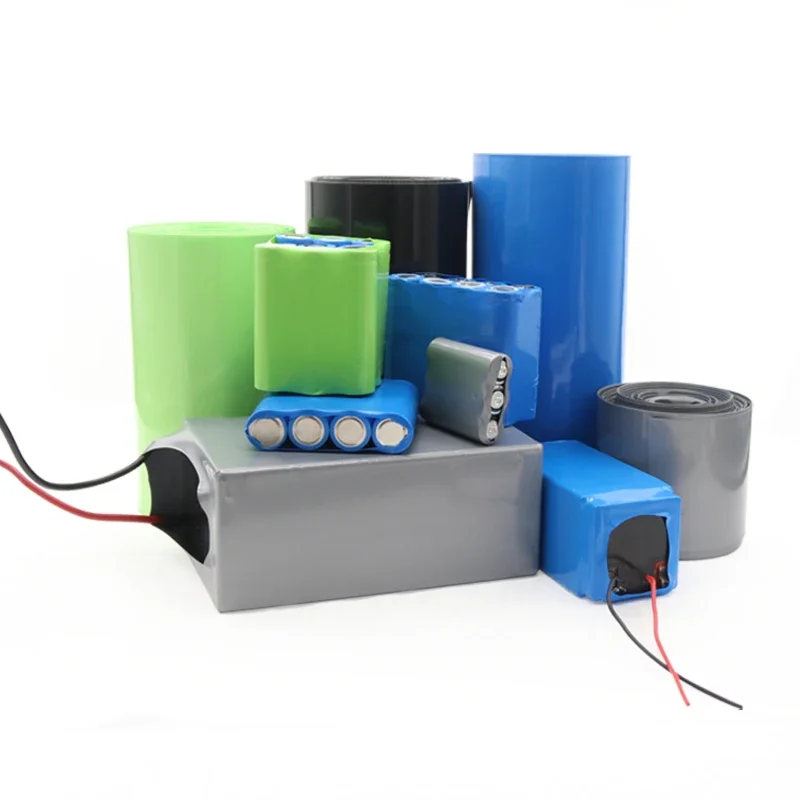 18650 Lipo Battery PVC Heat Shrink Tube Pack Width 17mm ~ 80mm Insulated Film Wrap lithium Case Cable Sleeve Blue