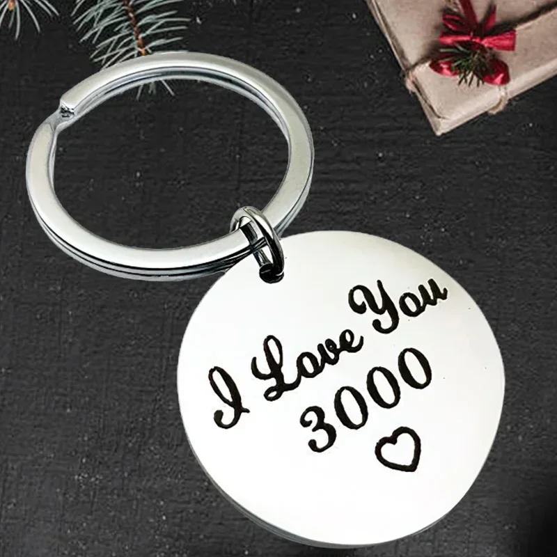 Cute Lovers Couple Keychain Pendant I Love You 3000 Key Chain Keyring Husband Wife Birthday Gift