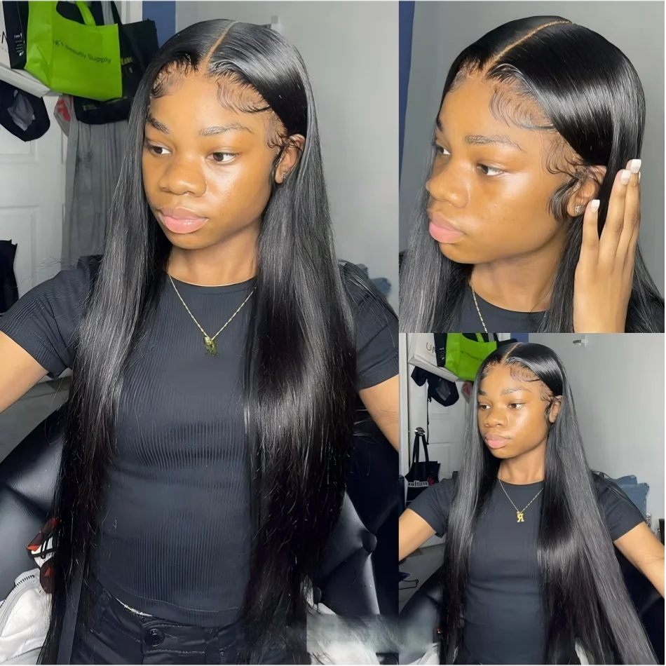 

360 Прямой парик фронта шнурка 30 46 дюймов Парики из натуральных волос на шнуровке для женщин 13x6 Парики из бразильских волос 13x4 Парик фронтальной части шнурка