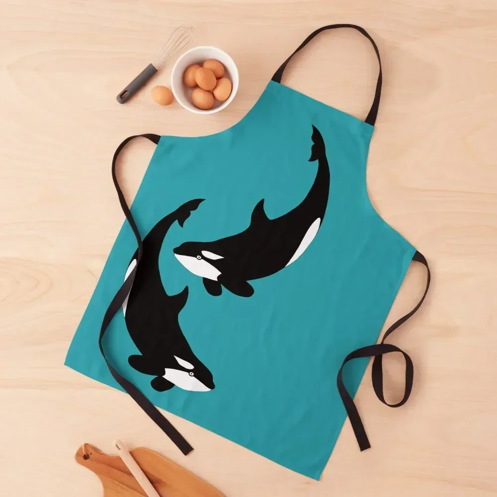 

Orca pair blue Apron Barista Restaurant Kitchen Equipment Apron