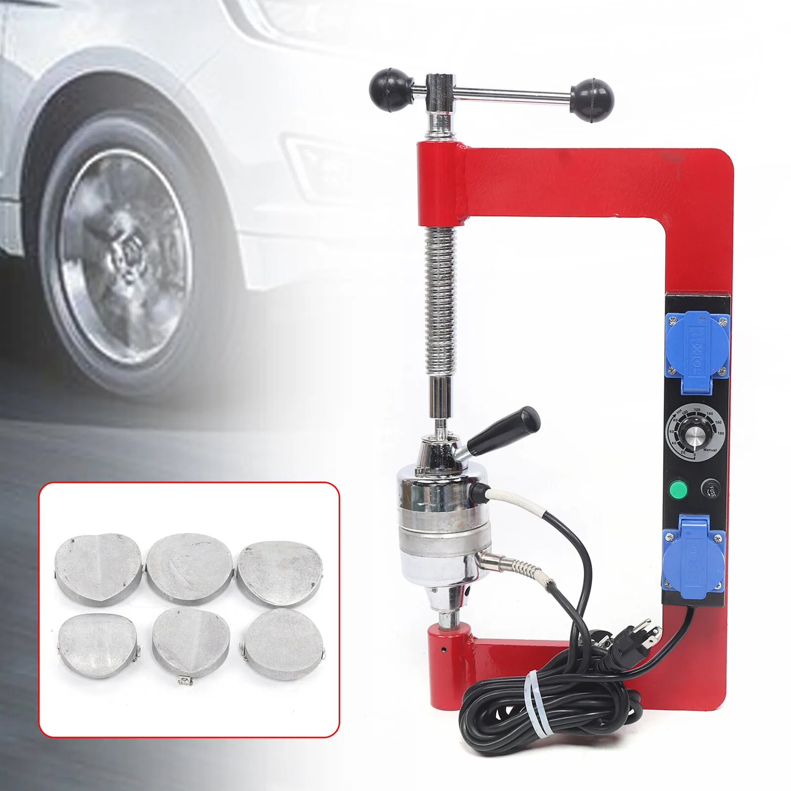 Tire Patch Repair Tool Kit Spot Hot Vulcanizing Machine + 6 Mold Car Vulcanizer