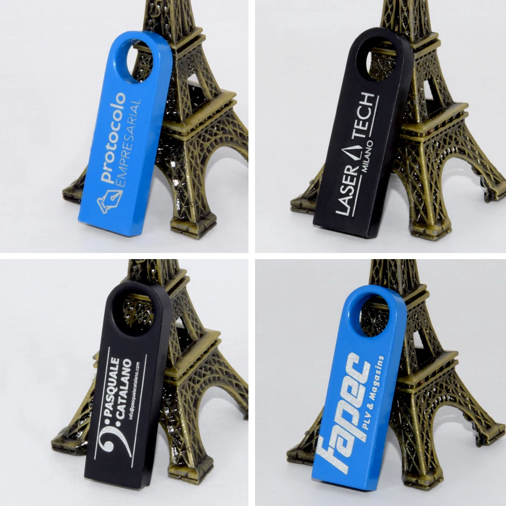 100pcs/lot USB 2.0 Flash Drives Pendrive 4gb Флешка Usb Pen Drive 64gb 32gb 16gb 8gb High Speed Metal USB Stick Free LOGO