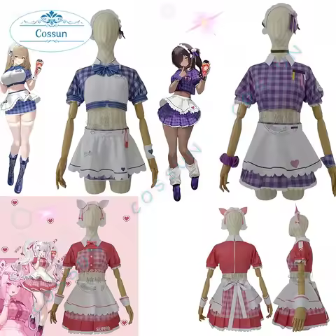 Anime NIKKE Goddess of Victory Cr&ecirc;pe Collab Alice/Naga/Tia Maid Cosplay Costume Roleplay Outfit for Women Full Set Lolita Dress