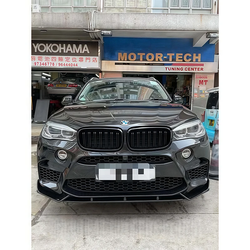 For BMW X5M F85 X6M F86 2015-2018 High Quality ABS Car Front Lip Bumper Spoiler Body Kit Glossy Black Carbon Fiber Look