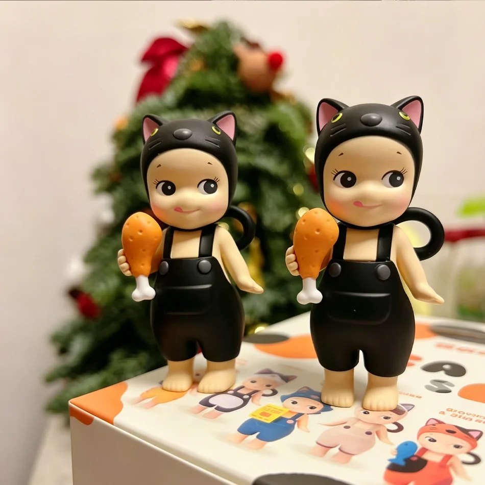 Kawaii Cat Suit Baby Doll Blind Box Toy Cute Cartoon PVC Figure Collectible Statue Home Decoration Christmas Birthday Gift