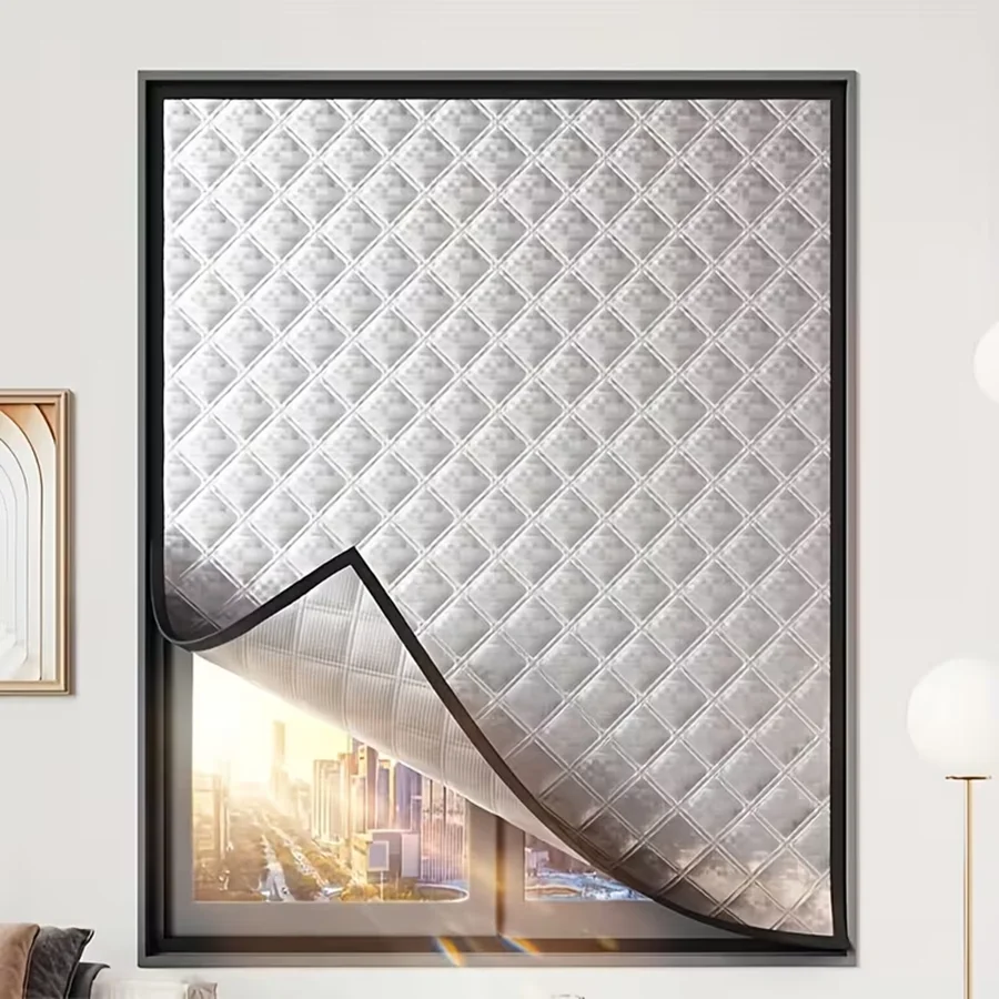 Thermal Insulated Window Curtain, Windproof Draught Proof Blackout Soundproof Curtain, Keep Warm Winter Cool Summer
