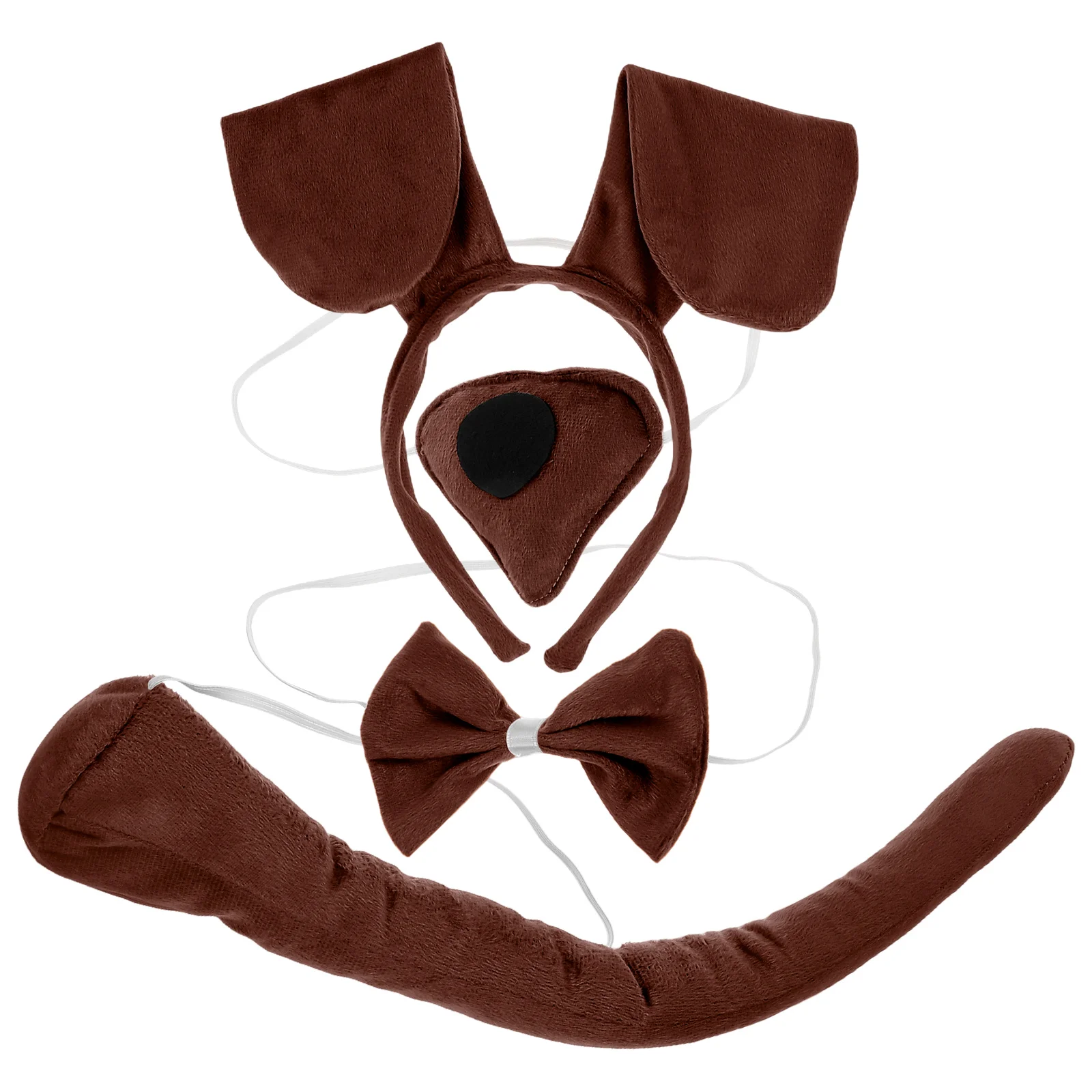 

1 set Kids Dog Set Cute Animal Headband With Tail Nose Bow For Halloween Party Cosplay Play Daily Wear Puppy Costume Animal