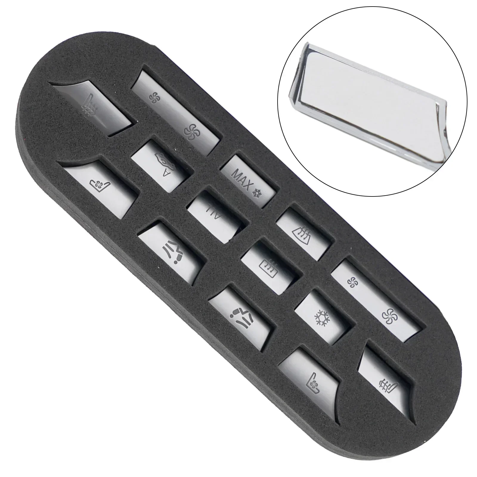 Accessories Button Cover Trim 14Pcs/Set ABS Center Air AC Control Button Chrome Silver Trim Exquisite Practical