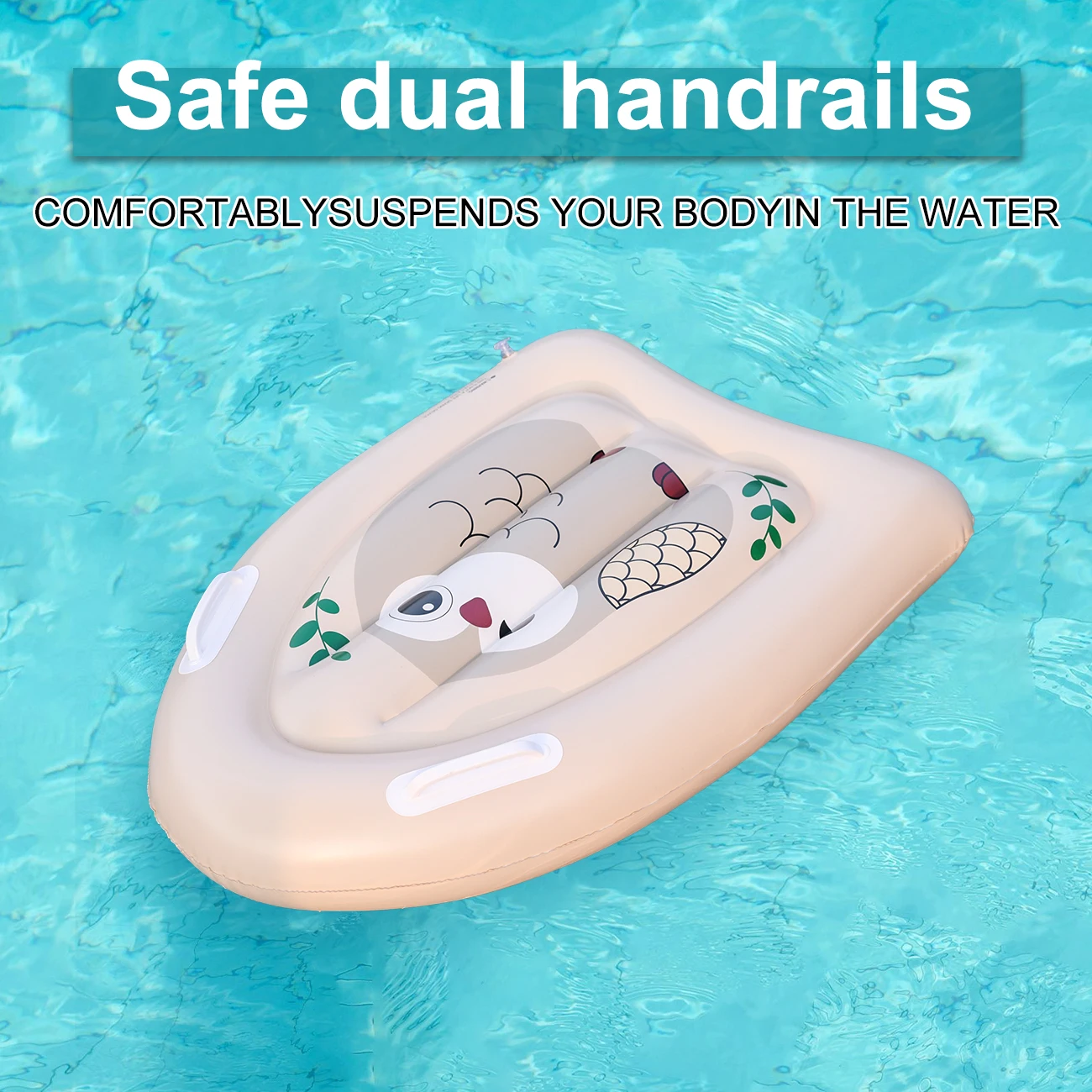 1 Stück Aufblasbares Strand-Bodyboard mit Griffen, Aufblasbares Surfbrett, Schwimmbrett für Strand und Pool