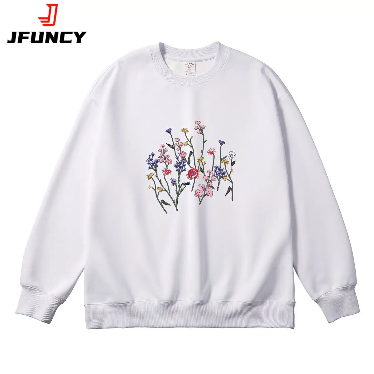 

Oversized Women's Pullover Color Flowers Graphic Woman Tops Female Sweatshirt Round Neck Long Sleeve Autumn Winter Clothes