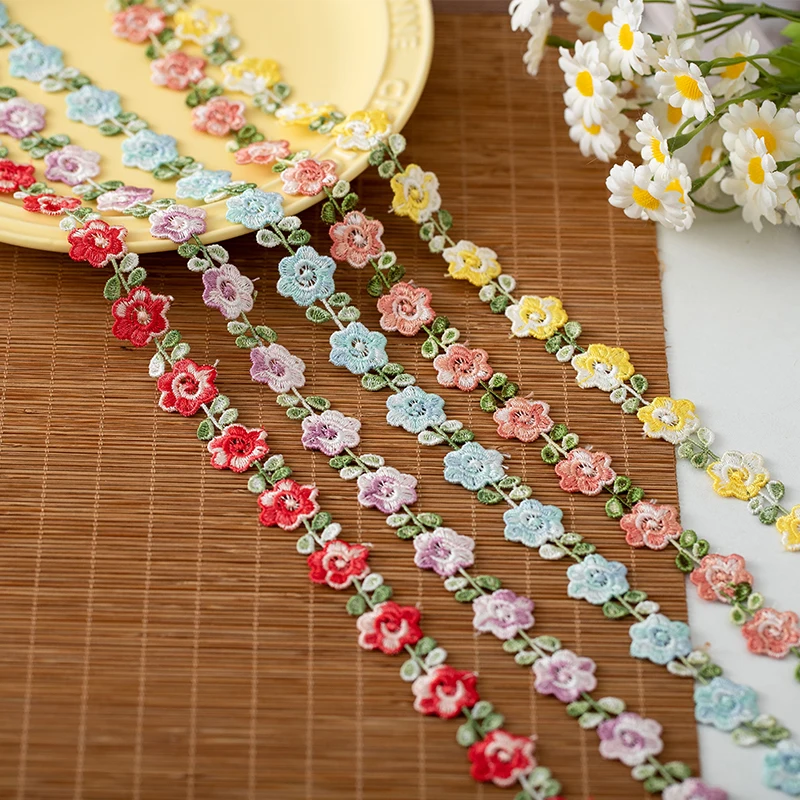 2meters/Lot Flower Embroidery Lace Fabric Ribbons For Needlework Clothing Sewing Accessories Sewing Materials Home Decorative