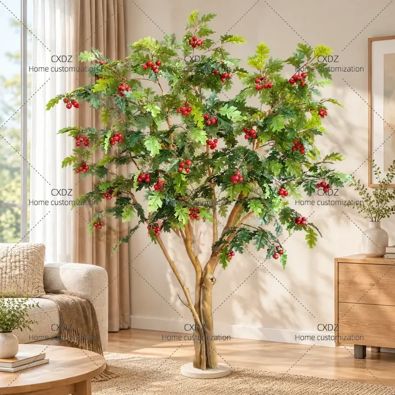 Simulation Hawthorn Lychee Apple Durian Pomegranate Tree Artificial Fruit Tree Decoration for Shopping Mall Indoor Outdoor