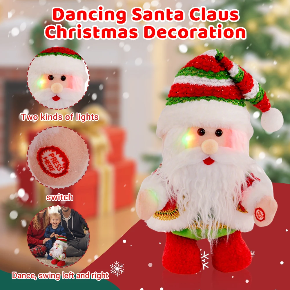 

Singing Dancing Santa Claus Christmas with Light Interactive Xmas Santa Statue Fun Gift for Kids Adults, Holiday Decoration
