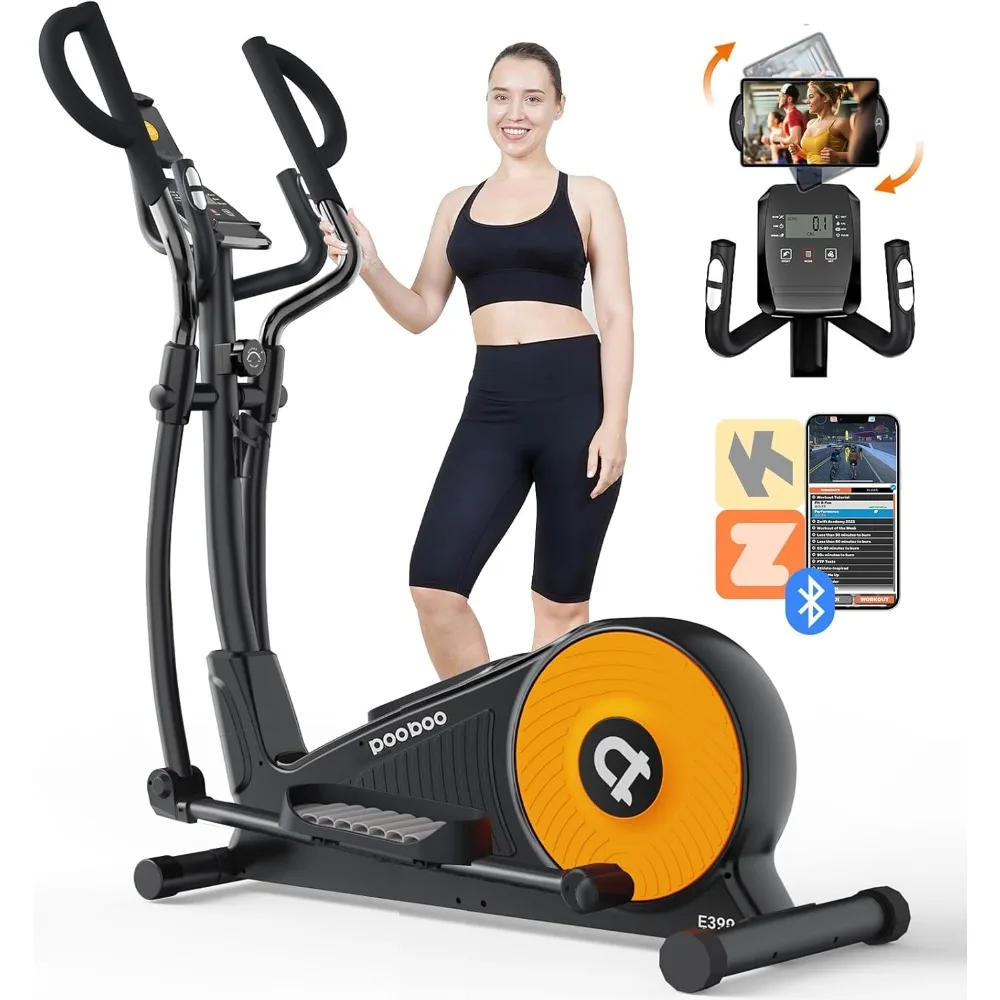 Elliptical Machines for Home Use with Hyper-Quiet Magnetic Driving System, 16-Level Adjustable Resistance,400LBS Weight Capacity