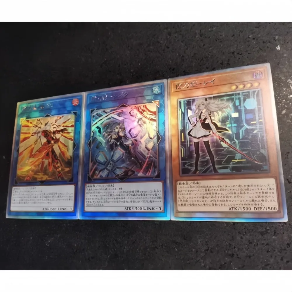 DIY Yu-Gi-Oh! Sky Striker Ace Strange Painting 3PCS/Set Four Types of Flashes Anime Peripheral Game Collection Card Holiday Gift