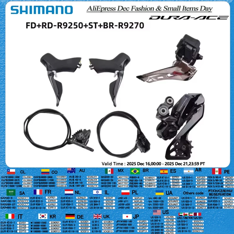 

Shimano Di2 DURA ACE R9270 Shifter Brake R9250 Front Rear Derailleur 2x12s Road Bike Bicycle ST BR FD RD Electronic Derailleur