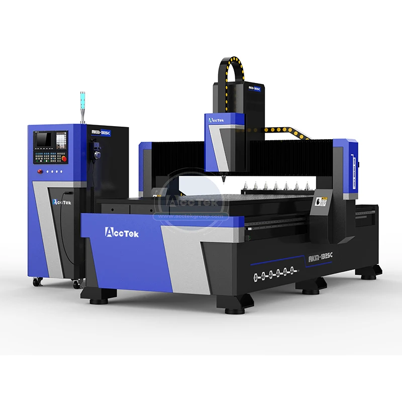 Acctek cnc escultura máquina yaskawa motor drive 380v carpintaria adota a máquina de gravura em madeira com eixo de refrigeração de ar atc
