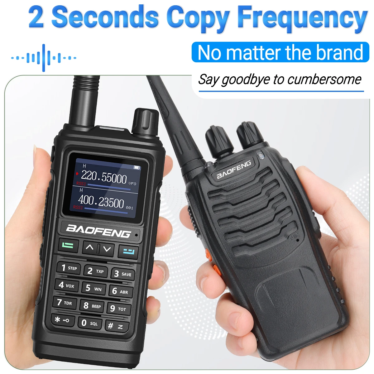 Baofeng-walkie-talkie UV-17R, Radio bidireccional de alta potencia, con frecuencia de copia inalámbrica de 999CH NOAA, UV-5R tipo C, UV-17 PRO V2 L, 2 uds.