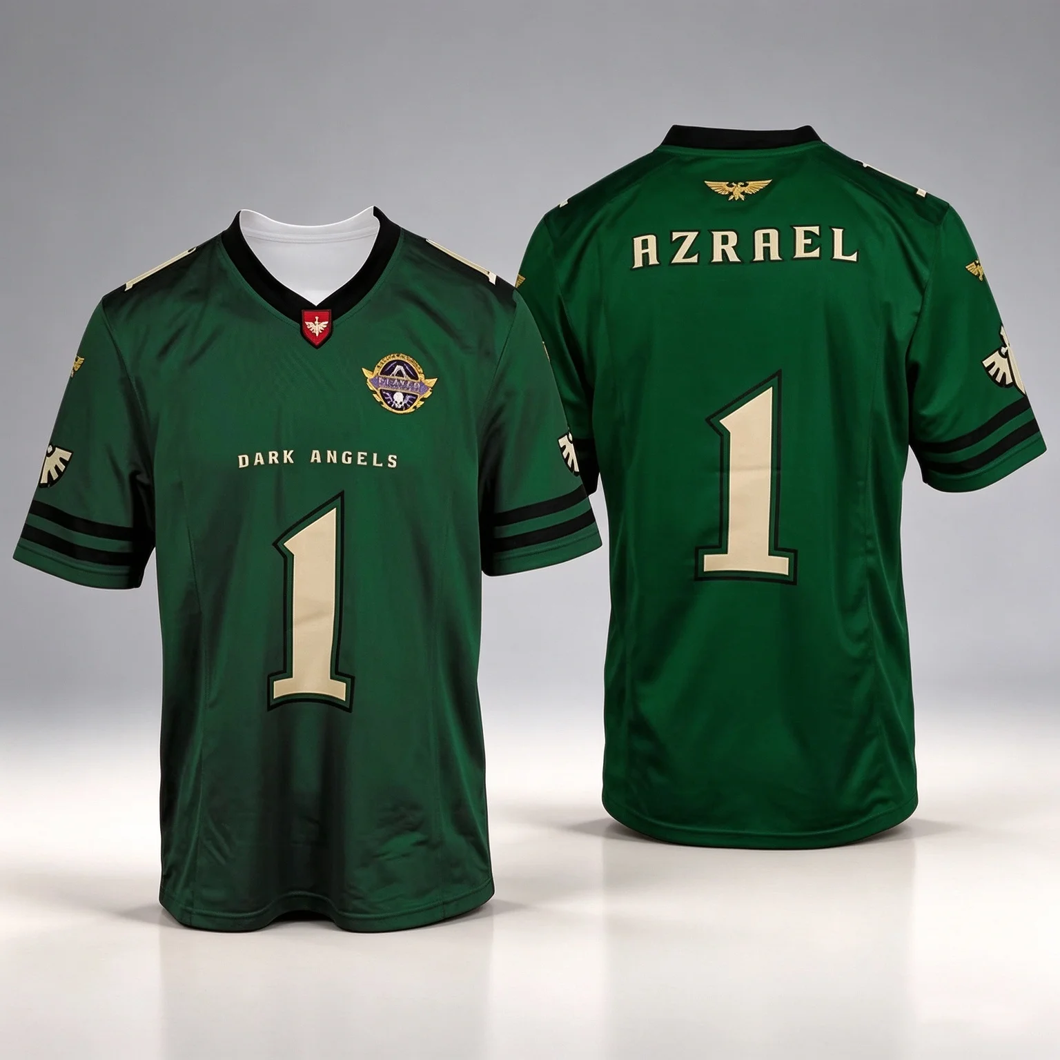 2026 Dark Angels Azrael #1 Blood Angels Dante #9 Game Fan Adults Kids Oversized Sports Jersey Shirt Breathable Soft Lightweight