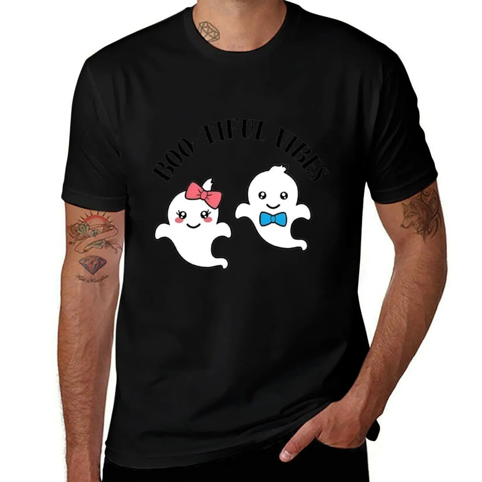 

Boo-tiful Vibes: Happy Ghost of disapproval Design - Spread Joy with Ghostly Fun! T-Shirt Man t-shirt T-shirts for men cotton