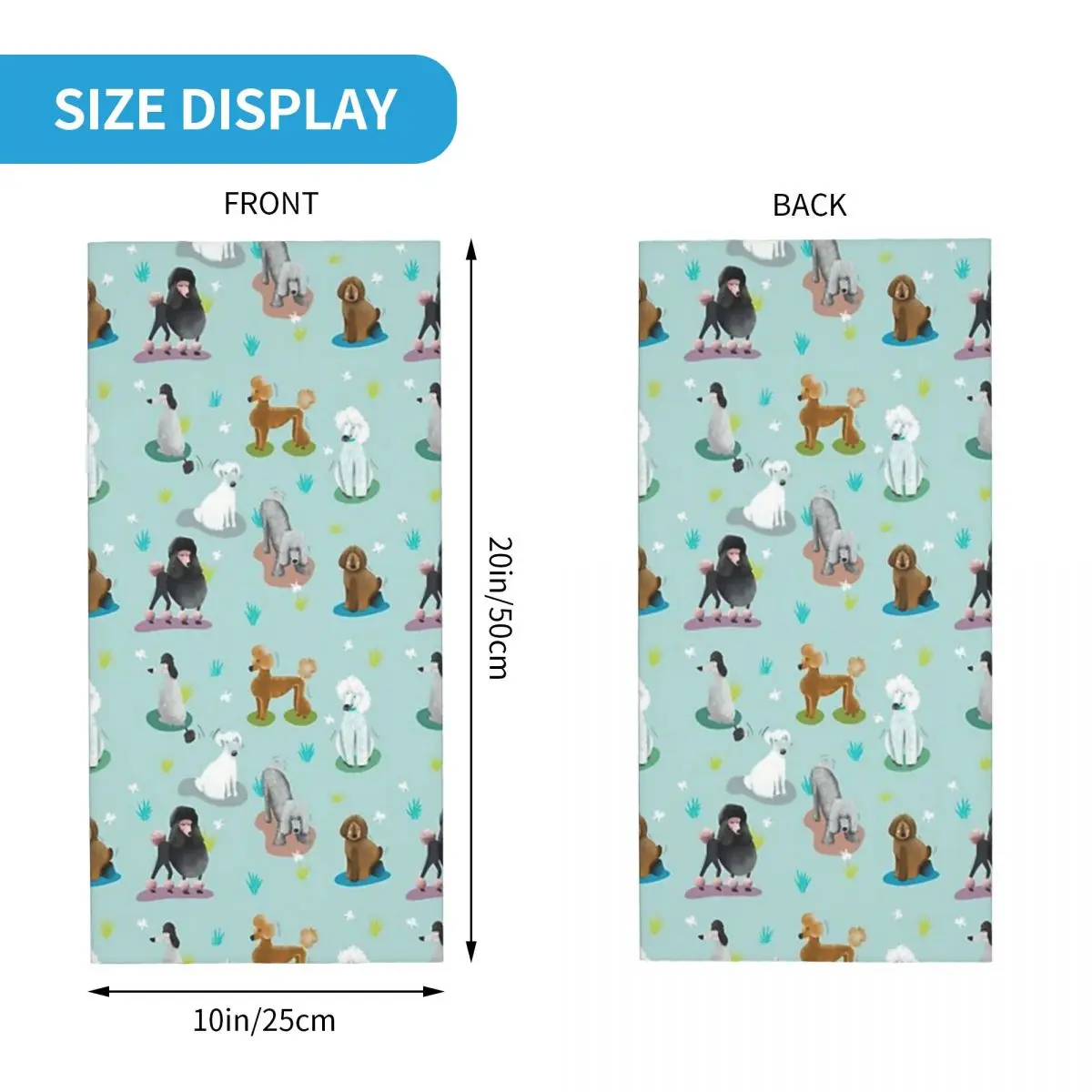 Poodle animal amante do cão bandana pescoço capa impressa máscara cachecol multifuncional bandana equitação unisex adulto respirável