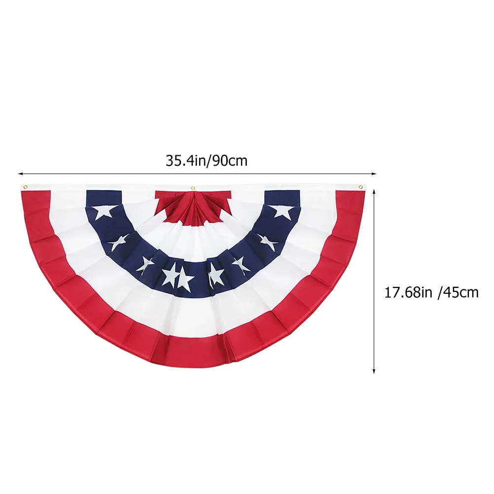 5Pcs Pleated Fan Flag Usa Patriotic Bunting Banner American Festival Party Decoration Hanging Flag Decor Bunting Flags - Image 3