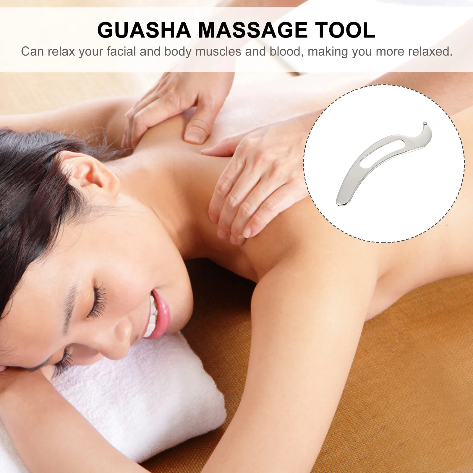 

1Pcs High Quality Stainless Steel Scraping Plate Gua Sha Massage Tool for Tissue Release Muscle Pain Relief Body Facial