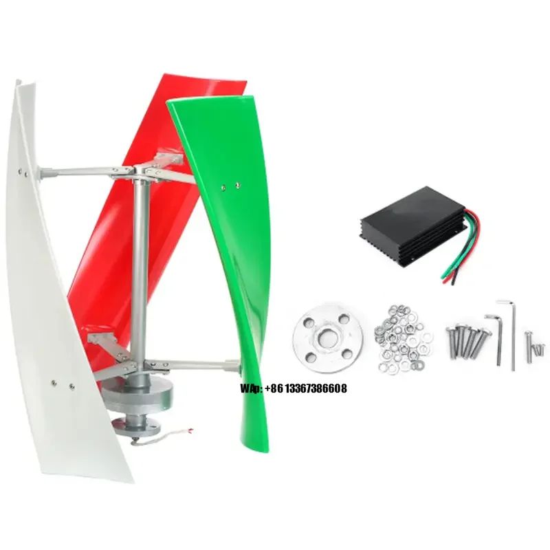 Vertical Axis Wind Turbine Generator Poland Factory Direct Sale 600w 48v CE Wind Solar Hybrid System Glass Fiber 1 YEAR 3 Pcs