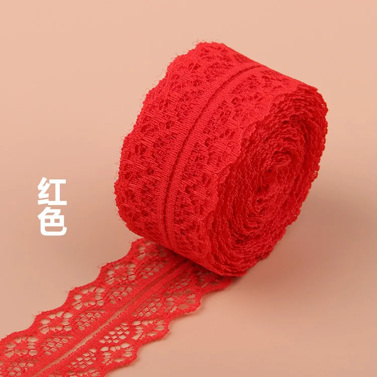 (10 متر/لفة) 3 سنتيمتر غير بسط شريطة من الدانتيل أبيض أسود أحمر أزرق أرجواني أخضر وردي أصفر برتقالي Crafts بها بنفسك الحرف زهرة الديكور