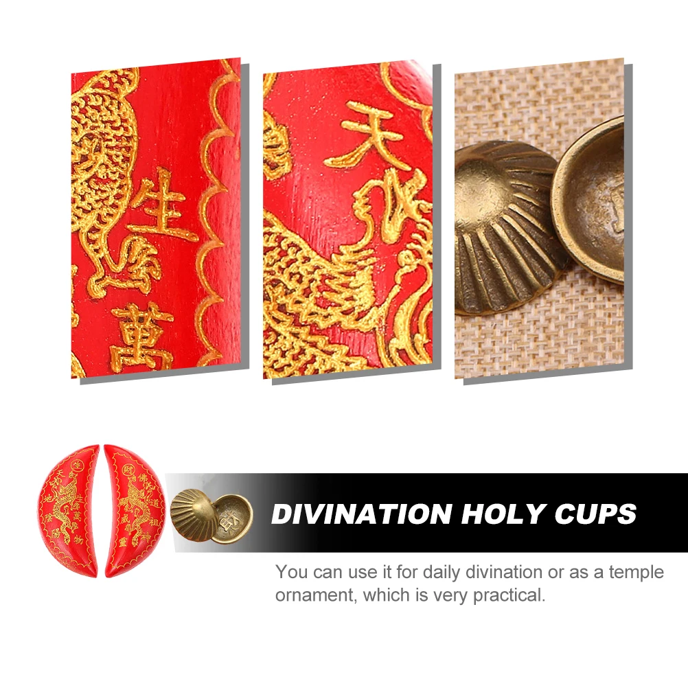 

Holy Divination Cups Bamboo Tools Sturdy Wood Metal Craft Practical Gifts Truck Accessories