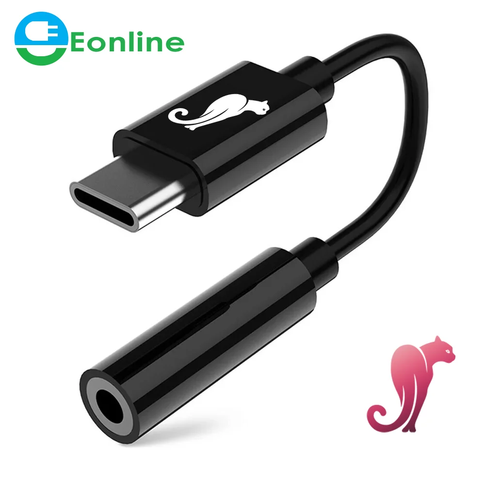 

EONLINE New USB Type C To 3.5mm Earphone Adapter AUX Audio Cable Adapter USB-C Adapter For android phone Huawei P20 And Earphone