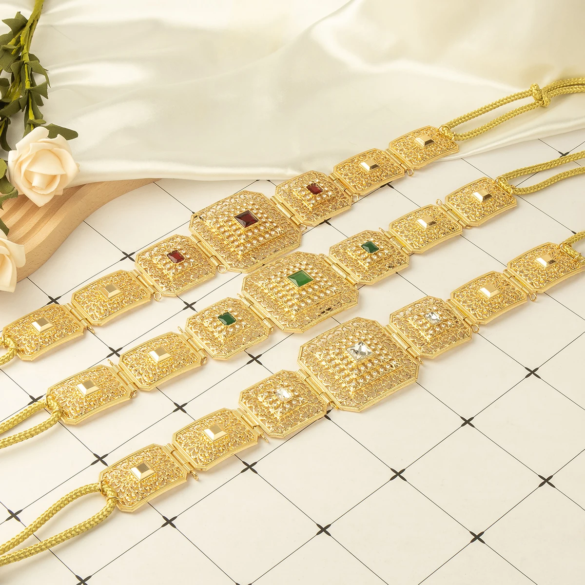 Moroccan Caftan Belt For Women Wedding Dress Gold Color Belly Chain Jewelry Arab Robe Bijoux Bridal Gift Lenght Adjustable