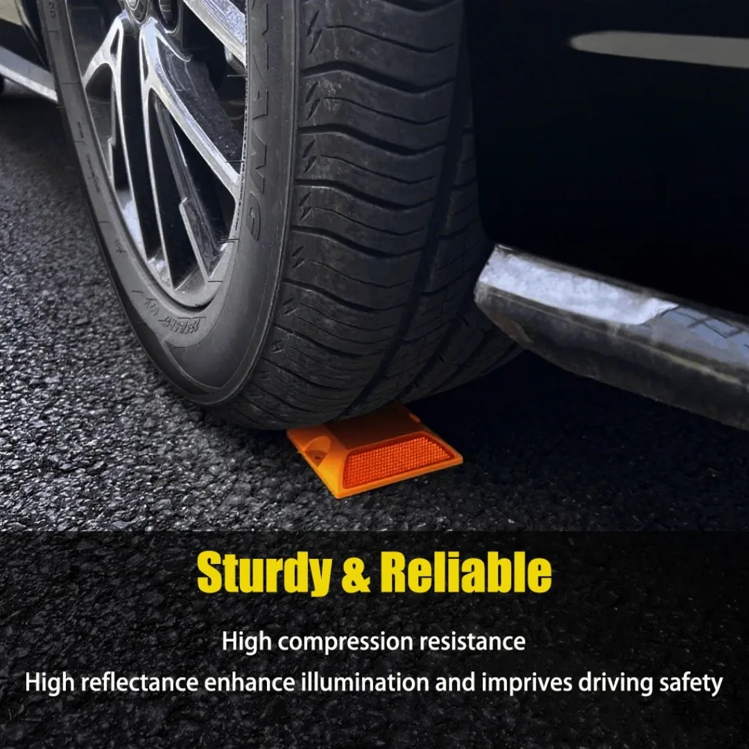 Дорожный светоотражающий светильник, принадлежности для безопасности, 20 шт., шпильки, пластина замедления, буферные отражатели, желтый отражатель, безопасность дорожной дороги