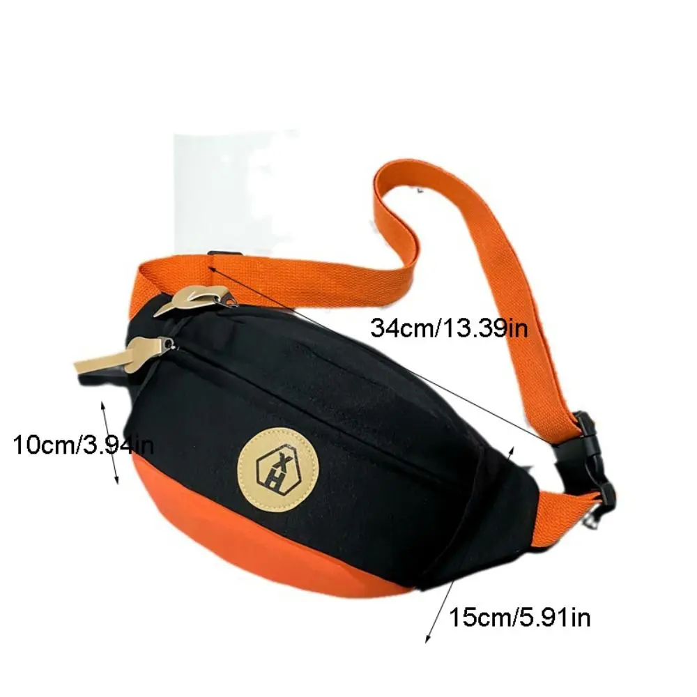 Simple Nylon Canvas Crossbody Bag Harajuku Zipper Canvas Chest Bag Phone Bag Message Bag Waist Bag Outdoor