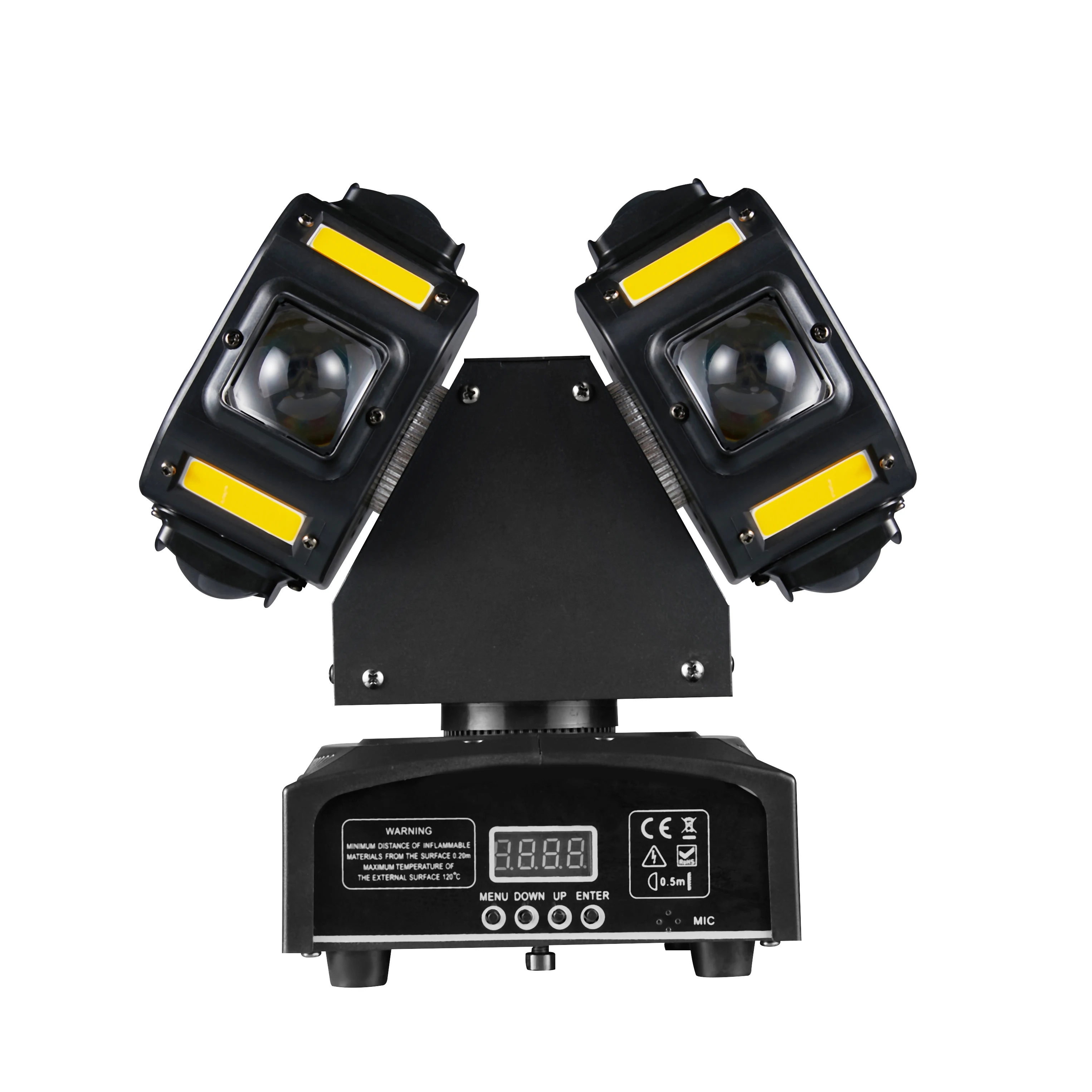 LED bewegende Dual 3in1 Mobiele koplampen 8x12w RGBW Stroboscopisch goud Rood Groen Ster DJ lichteffect CLUB disco - afbeelding 2