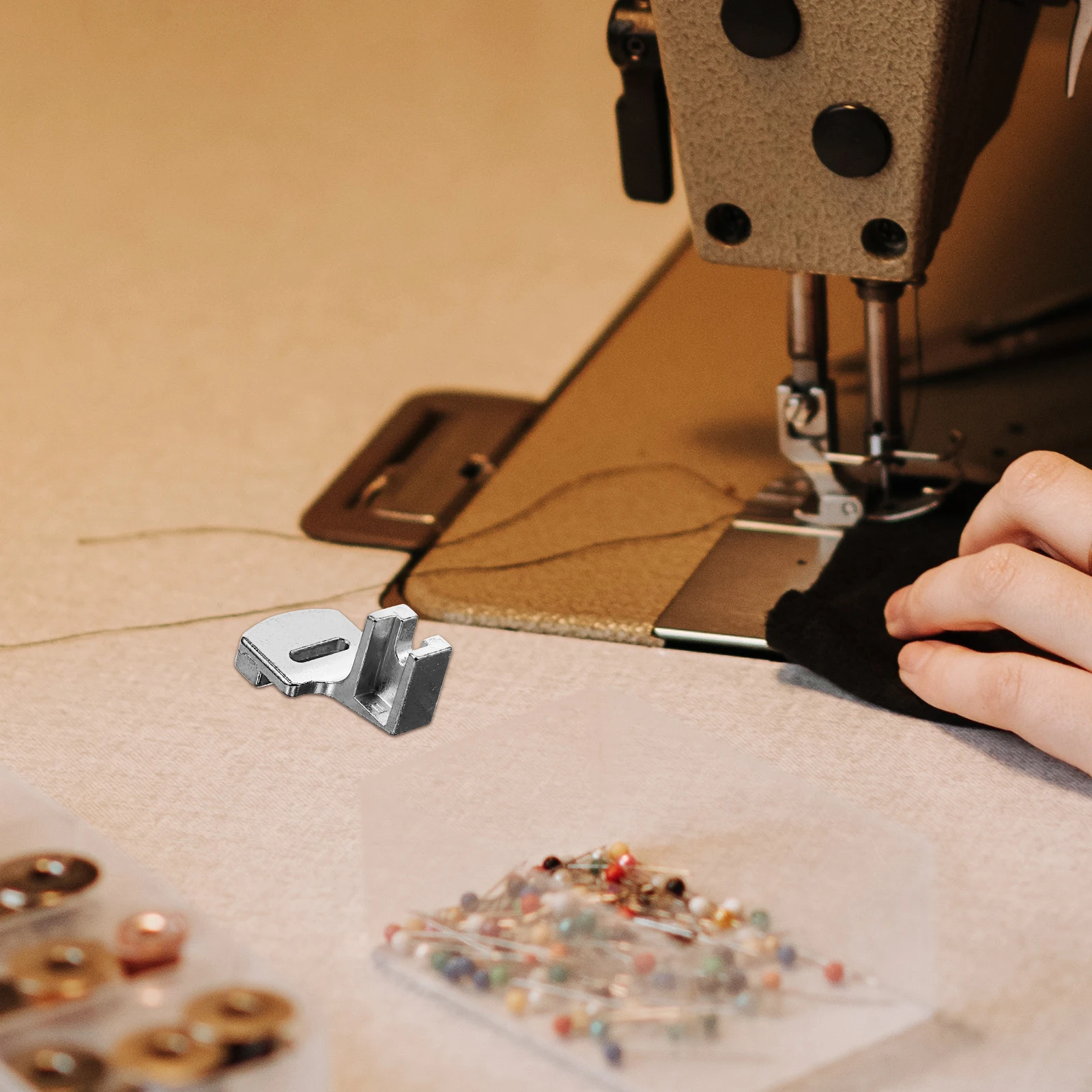 

Multifunctional Sewing Machine Presser Foot Straight Stitch Silver Durable Hard Metal Low Shank Easy Snap Calf Accessories