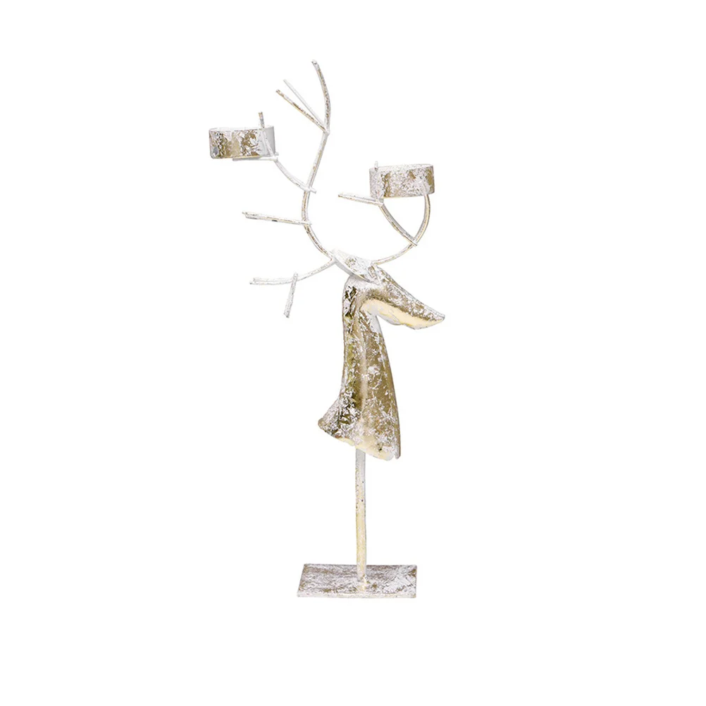 الرنة الشاي ضوء حامل الأيائل شكل الحديد الفن عيد الميلاد الجدول حامل قوي زينة عيد الميلاد عباءة الموقد #3