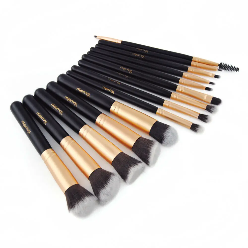 Pro Makeup Brush Set, Pó, Fundação, Sobrancelhas, Rosto, Lábio, Brushes Tool, Novo, 14pcs