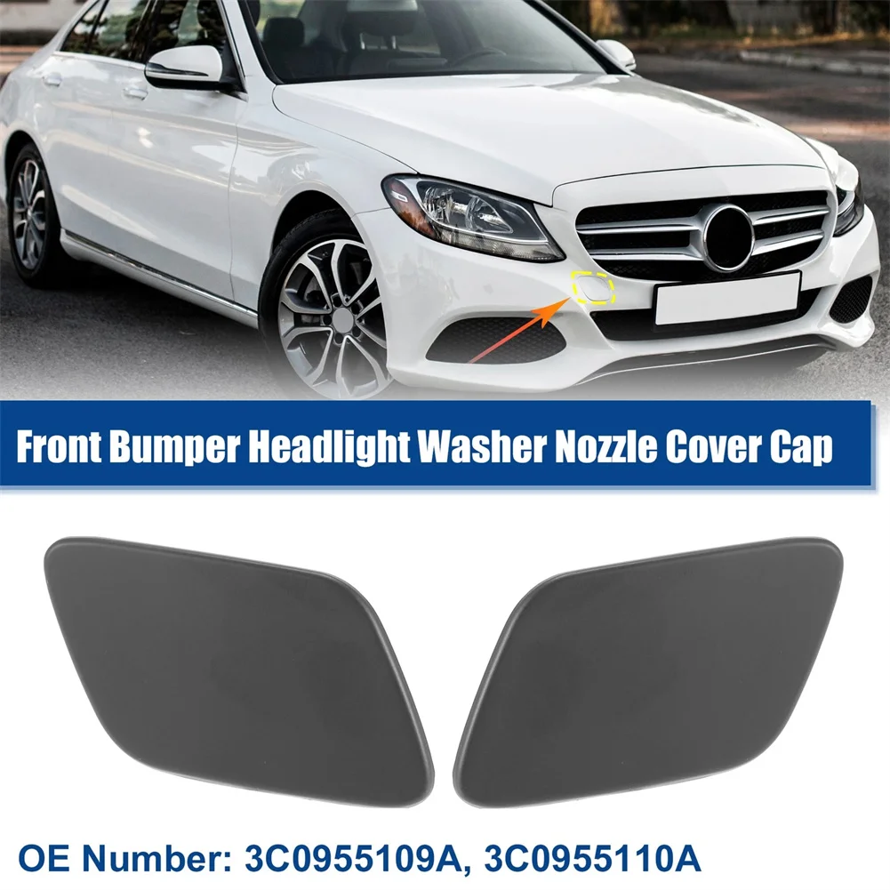1pair Car Front Bumper Headlight Washer Nozzle Spray Jet Cover Cap Left Right For Passat for b6 3C0955109A 3C0955110A