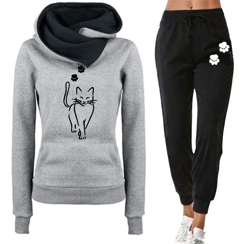 Comfort Casual Hot Sale Autumn Winter Outdoor Sports Daily Women's Tracksuit Hoodies Single Piece Sweatshirts Sweatpants Jogging