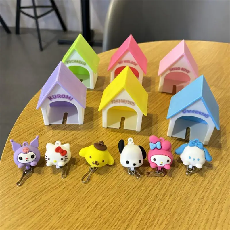 New Sanrio Keychain Lovers Key Hanger Kawaii Anime Cartoon Kuromi Hellokitty Key Pendant Small House Anti Loss Girl Gift Toy