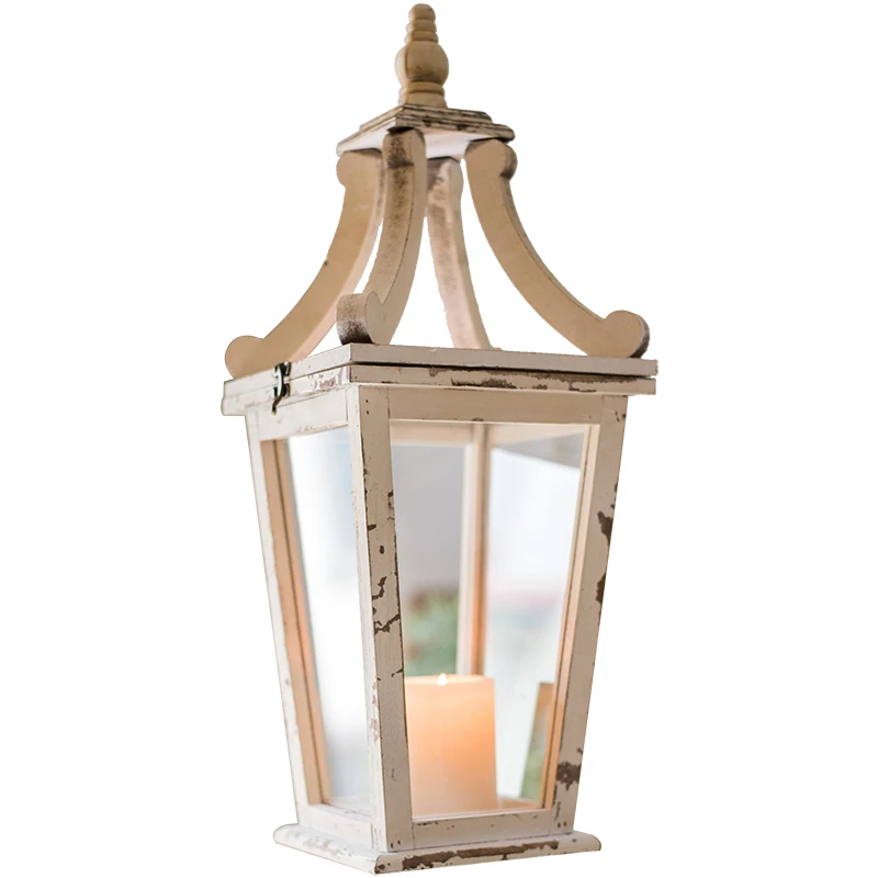 Decoration Chandelier Candle Holders Vintage Lanterns Wooden Candle Holder Glass Christmas Home Decor