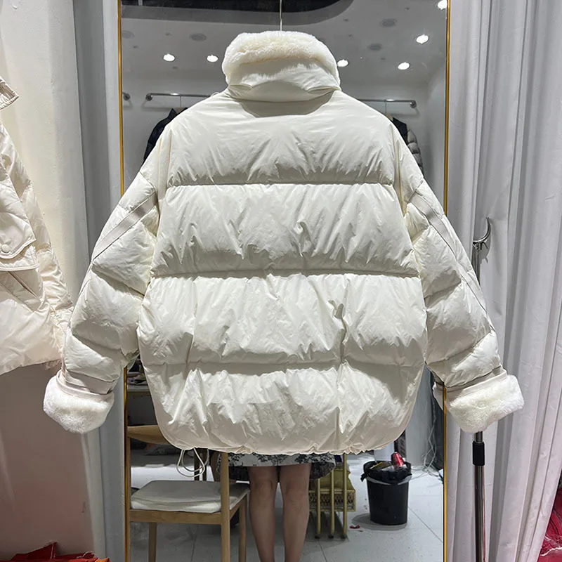 2023 inverno nuove donne cotone piumino impiombato cappotto colletto alla coreana giacca spessa calda moda femminile Design Chic parka