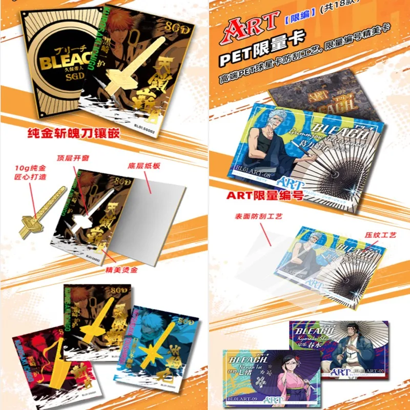 12/24/36 Wholesales Bleach Collection Cards Booster Box Thousand-year Blood War Card Tcg Anime Trading Cards Birthday Gift