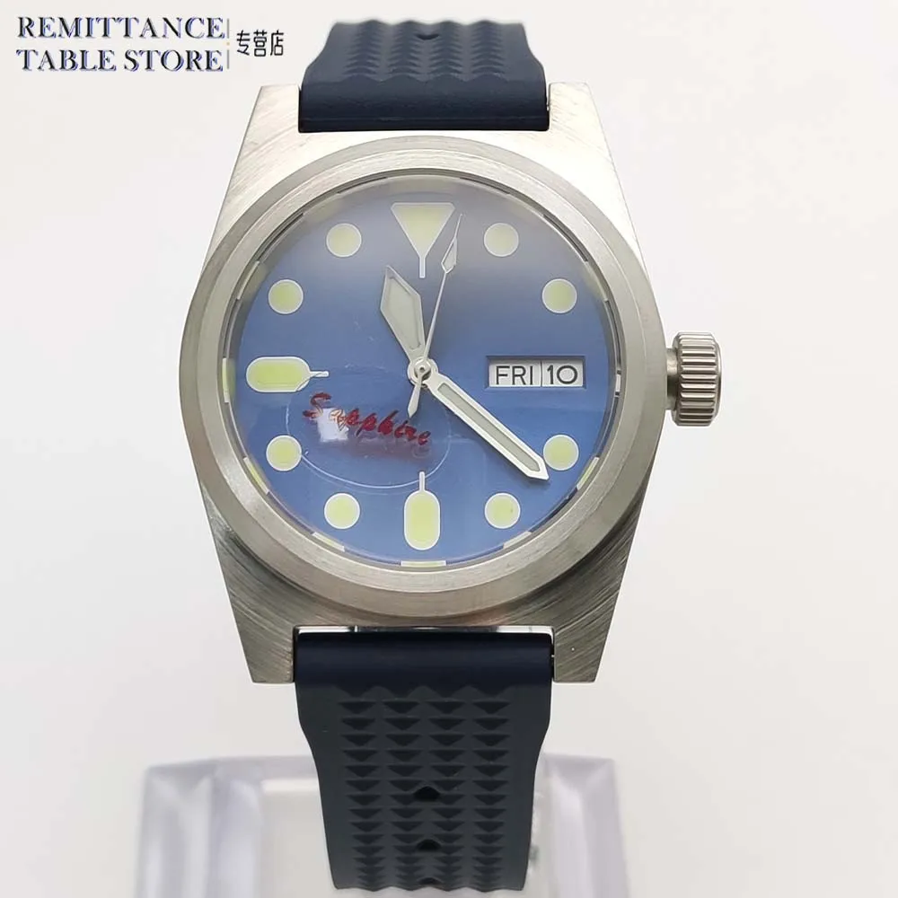 

Men's Classic Vintage Automatic Mechanical Watch 38mm Stainless Steel Waterproof Case Blue Sterile Dial Men's Watch Clock