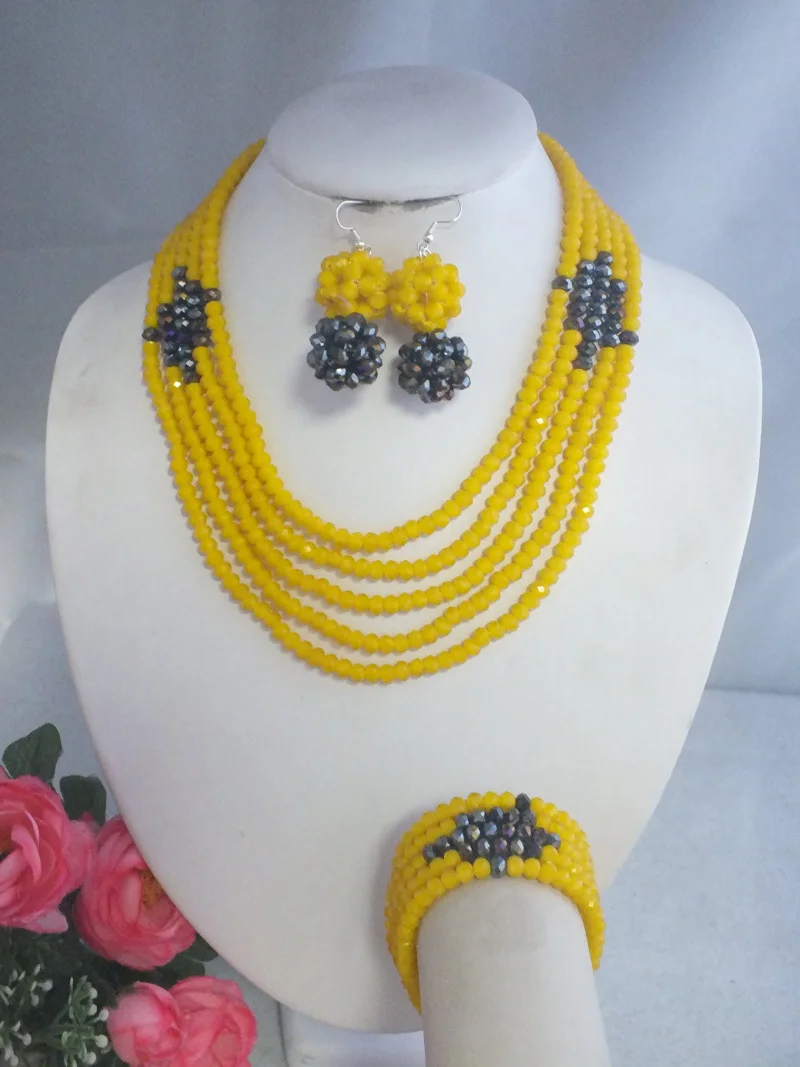 New Simple Design Crystal Beads Jewelry For Nigerian Wedding