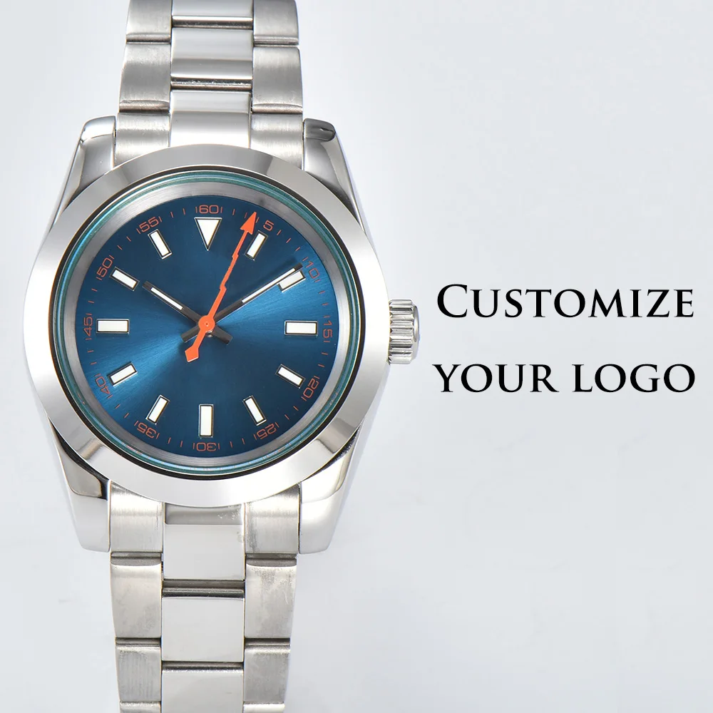 

Customize logo Man's 39mm Automatic NH35 watch Stainless Steel Sapphire case Waterproof Wristbatch Lightning watch NH35 Movement